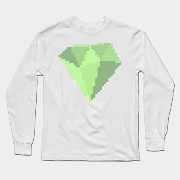 Peridot Gem Pixel Art Long Sleeve T-Shirt by christinegames